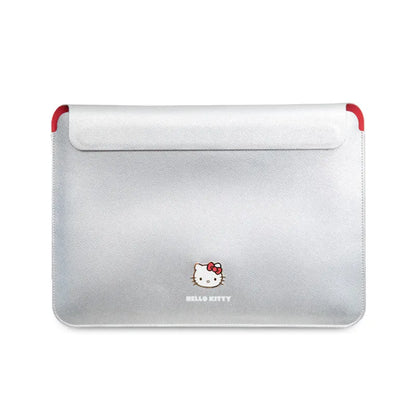 Hello Kitty PU Metal Logo Sleeve - nešiojamojo kompiuterio dėklas 13 colių / 14 colių (sidabrinis)