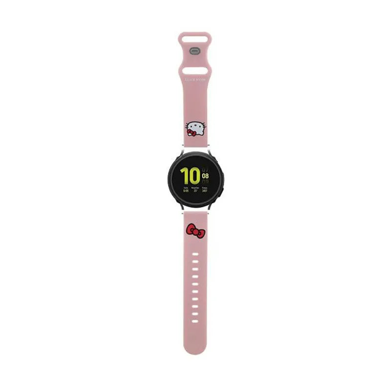 Hello Kitty Silikonas Kitty Galvutė - Universalus 20 mm išmaniojo laikrodžio dirželis (rožinis)
