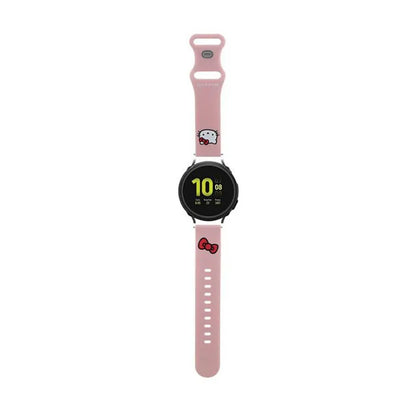 Hello Kitty Silikonas Kitty Galvutė - Universalus 20 mm išmaniojo laikrodžio dirželis (rožinis)