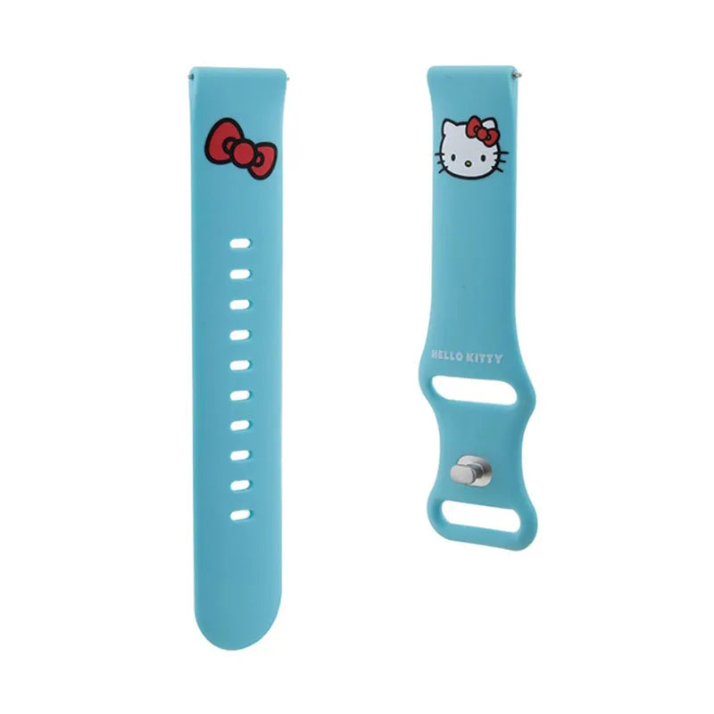 „Hello Kitty“ silikoninė apyrankė „Kitty Head“, skirta 20 mm išmaniajam laikrodžiui (mėlyna)