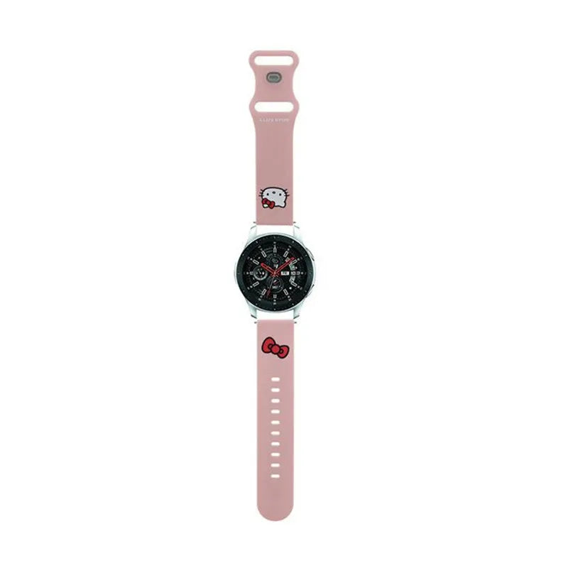 Hello Kitty Silikoninė Kitty Galva – universalus laikrodžio dirželis 22 mm (rožinis)