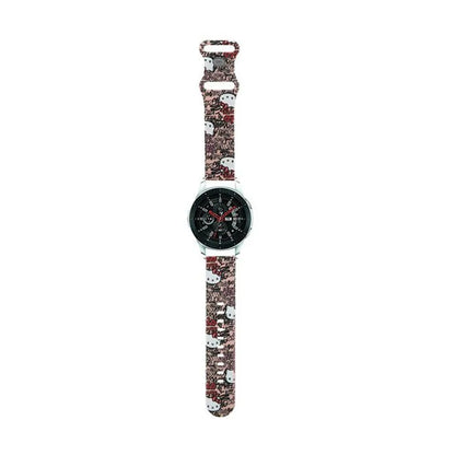 Hello Kitty silikoninės etiketės „Graffiti“ – universalus 22 mm išmaniojo laikrodžio dirželis (rožinis)