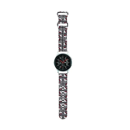 Hello Kitty silikoninės galvos ir juostelės – universalus 22 mm išmaniojo laikrodžio dirželis (juodas)