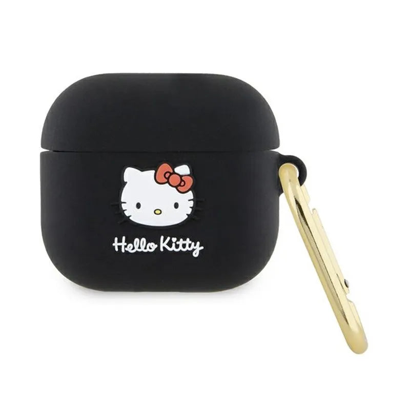 Hello Kitty silikoninis 3D Kitty Head – dėklas AirPods 3 (juodas)