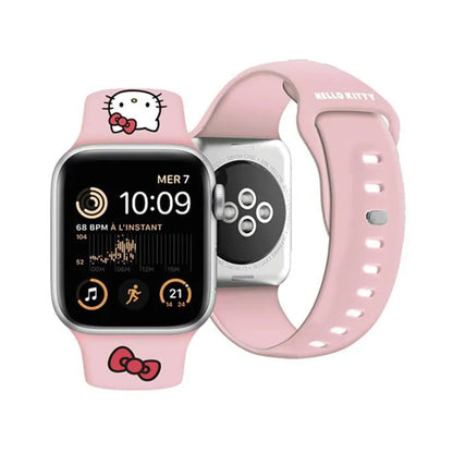 „Hello Kitty“ silikoninis apyrankė „Kitty Head“ – „Apple Watch“ 42/44/45/49 mm (rožinė)