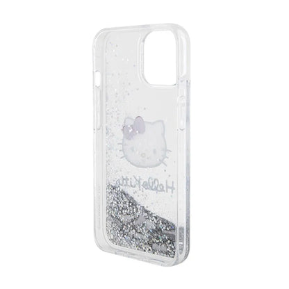 Hello Kitty skystantys blizgučiai pakabukai Kitty Head – iPhone 14 dėklas (sidabrinis)
