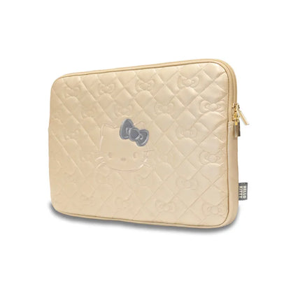 Hello Kitty Zip PU Quilted Bows Sleeve - nešiojamojo kompiuterio dėklas 13" / 14" (aukso spalvos)