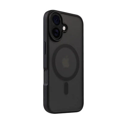 Hibridinis dėklas Crong Hybrid Frost MAG su MagSafe funkcija, skirtas iPhone 16 (juodas)