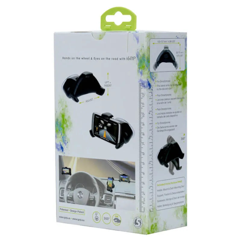 iGrip Universal Smart Grip´R Kit - Universalus automobilinis laikiklis išmaniesiems telefonams 50 - 75 mm pločio, 103 - 127 mm aukščio