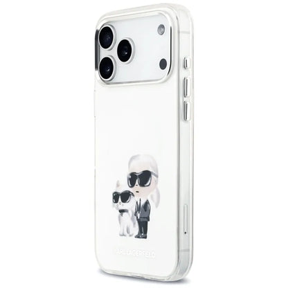 IML akvarelė Karl & Choupette & Logotipas MagSafe dėklas iPhone 17 Pro Max (baltas) - Karl Lagerfeld
