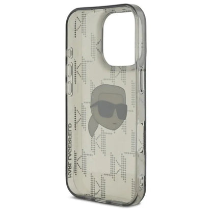 IML Karl Head su metalo danga - dėklas iPhone 16 Pro Max (juodas) Karl Lagerfeld