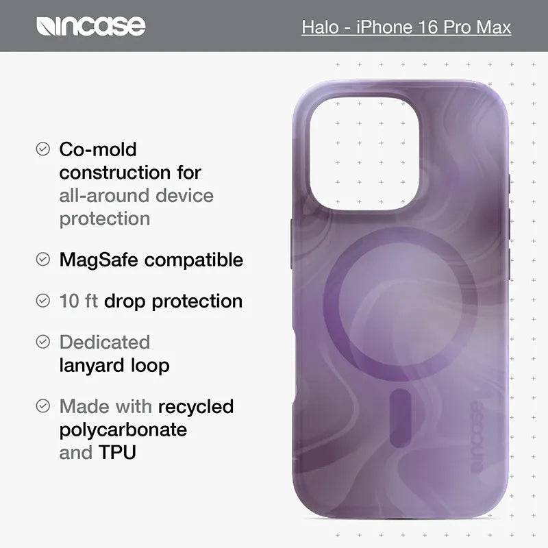 Incase Halo dėklas MagSafe – dėklas iPhone 16 Pro Max (Potvynio vandenynas)