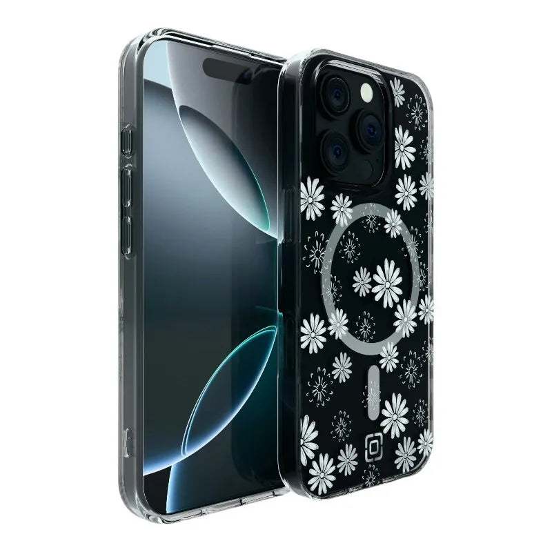 Incipio Forme MagSafe – „iPhone 16 Pro“ dėklas (sidabrinės spalvos su gėlių raštu)