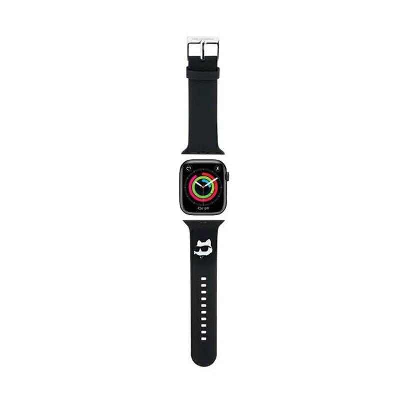 Karl Lagerfeld 3D guminė „Choupette“ galva NFT – dirželis, skirtas „Apple Watch 42/44/45/49 mm“ (juodas)