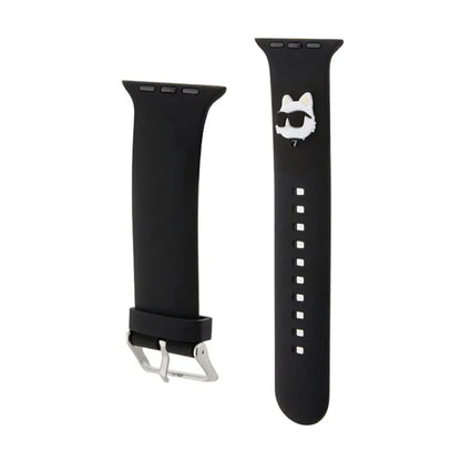 Karl Lagerfeld 3D guminė „Choupette“ galva NFT – dirželis, skirtas „Apple Watch 42/44/45/49 mm“ (juodas)