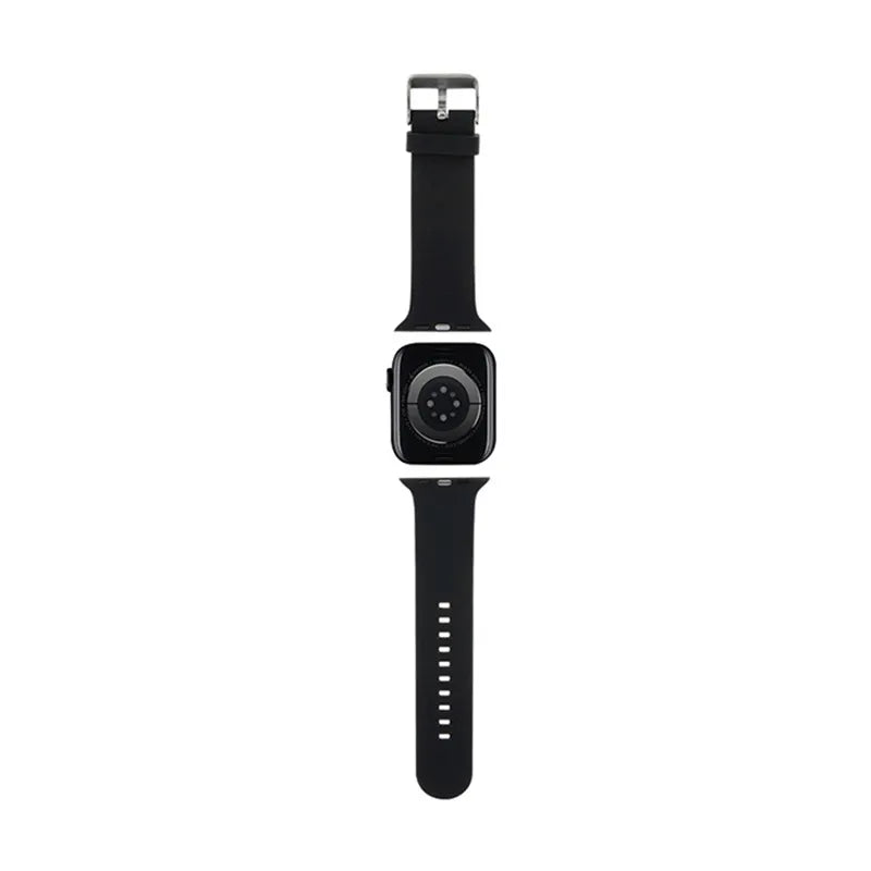 Karl Lagerfeld 3D guminė Karlo galvos NFT – dirželis, skirtas Apple Watch 38/40/41 mm (juodas)