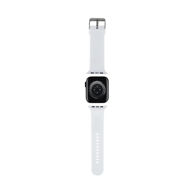 Karl Lagerfeld 3D Guminės Karlo Galvos NFT - dirželis, skirtas "Apple Watch" 42/44/45/49 mm (baltas)
