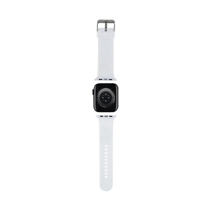 Karl Lagerfeld 3D Guminės Karlo Galvos NFT - dirželis, skirtas "Apple Watch" 42/44/45/49 mm (baltas)