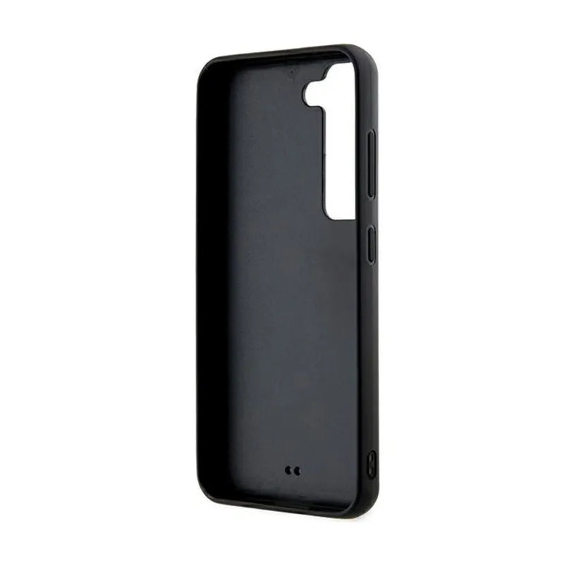 Karl Lagerfeld 3D guminis blizgučio logotipas – „Samsung Galaxy S23+“ dėklas (juodas)