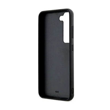 Karl Lagerfeld 3D guminis blizgučio logotipas – „Samsung Galaxy S23+“ dėklas (juodas)