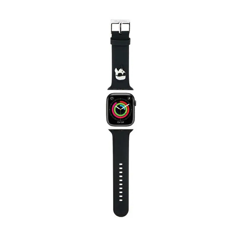 Karl Lagerfeld 3D guminis Karl galvos NFT - Apple Watch 42/44/45/49 mm dirželis (juodas)