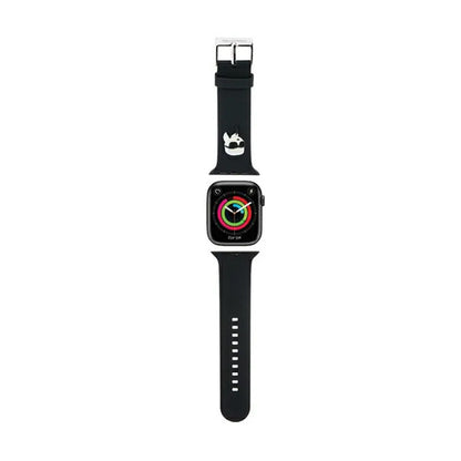 Karl Lagerfeld 3D guminis Karl galvos NFT - Apple Watch 42/44/45/49 mm dirželis (juodas)