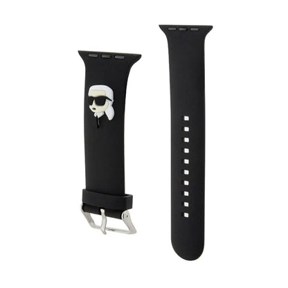 Karl Lagerfeld 3D guminis Karl galvos NFT - Apple Watch 42/44/45/49 mm dirželis (juodas)