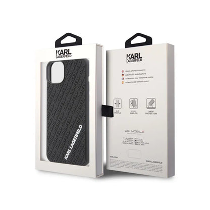 Karl Lagerfeld 3D guminis kelių logotipų – dėklas, skirtas „iPhone 15 Plus“ (juodas)