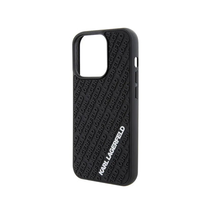 Karl Lagerfeld 3D guminis „Multi Logo“ – dėklas, skirtas „iPhone 15 Pro“ (juoda)