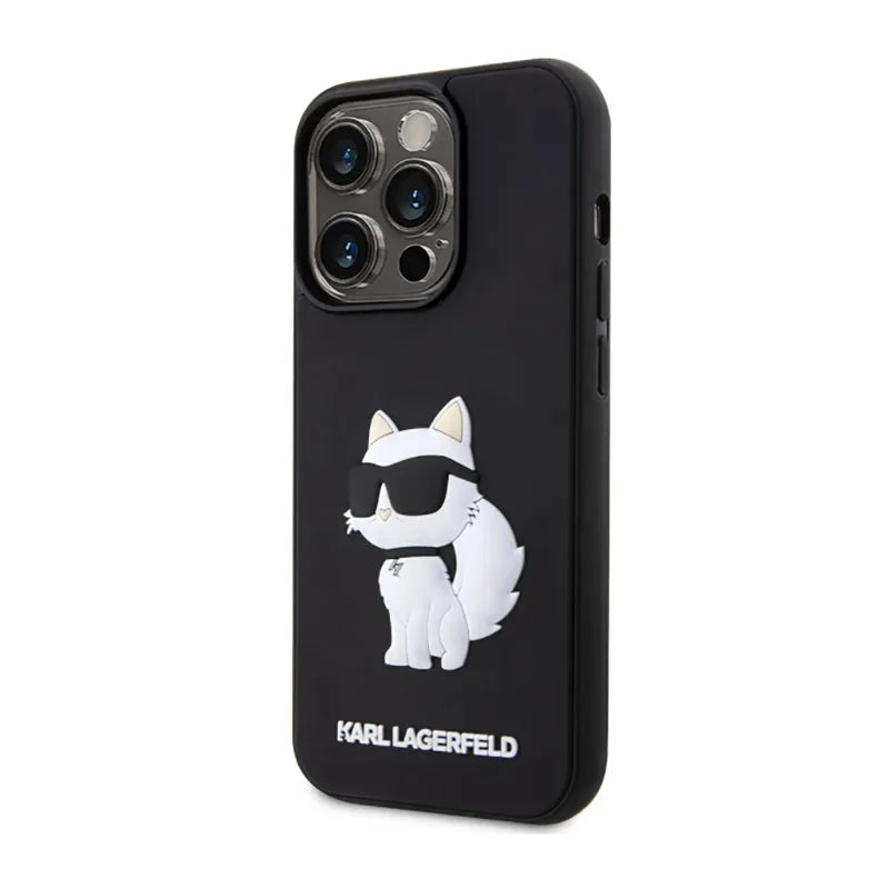 Karl Lagerfeld 3D guminis NFT Choupette – dėklas, skirtas iPhone 14 Pro (juodas)
