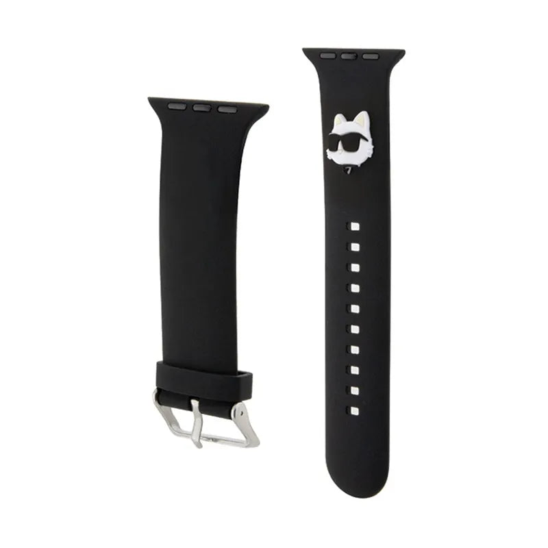 Karl Lagerfeld 3D Rubber Choupette Head NFT – „Apple Watch“ 38/40/41 mm apyrankė (juoda)