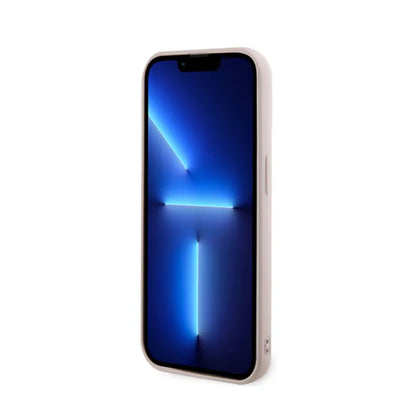 Karl Lagerfeld 3D Rubber Glitter Logo – dėklas, skirtas iPhone 15 Pro Max (rožinis)