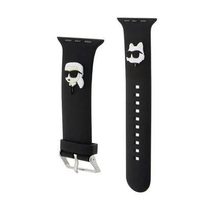 Karl Lagerfeld 3D Rubber Karl & Choupette Heads NFT – dirželis Apple Watch 42/44/45/49 mm (juodas)