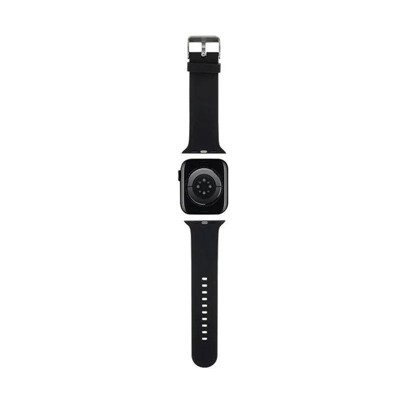 Karl Lagerfeld 3D Rubber Karl & Choupette Heads NFT – dirželis, skirtas Apple Watch 38/40/41 mm (juodas)