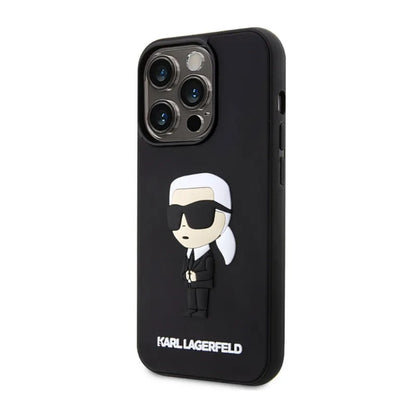 Karl Lagerfeld 3D Rubber NFT Ikonik – dėklas iPhone 14 Pro (juodas)