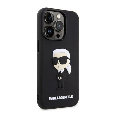 Karl Lagerfeld 3D Rubber NFT Ikonik – dėklas iPhone 14 Pro (juodas)
