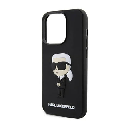 Karl Lagerfeld 3D Rubber NFT Ikonik – dėklas iPhone 14 Pro (juodas)
