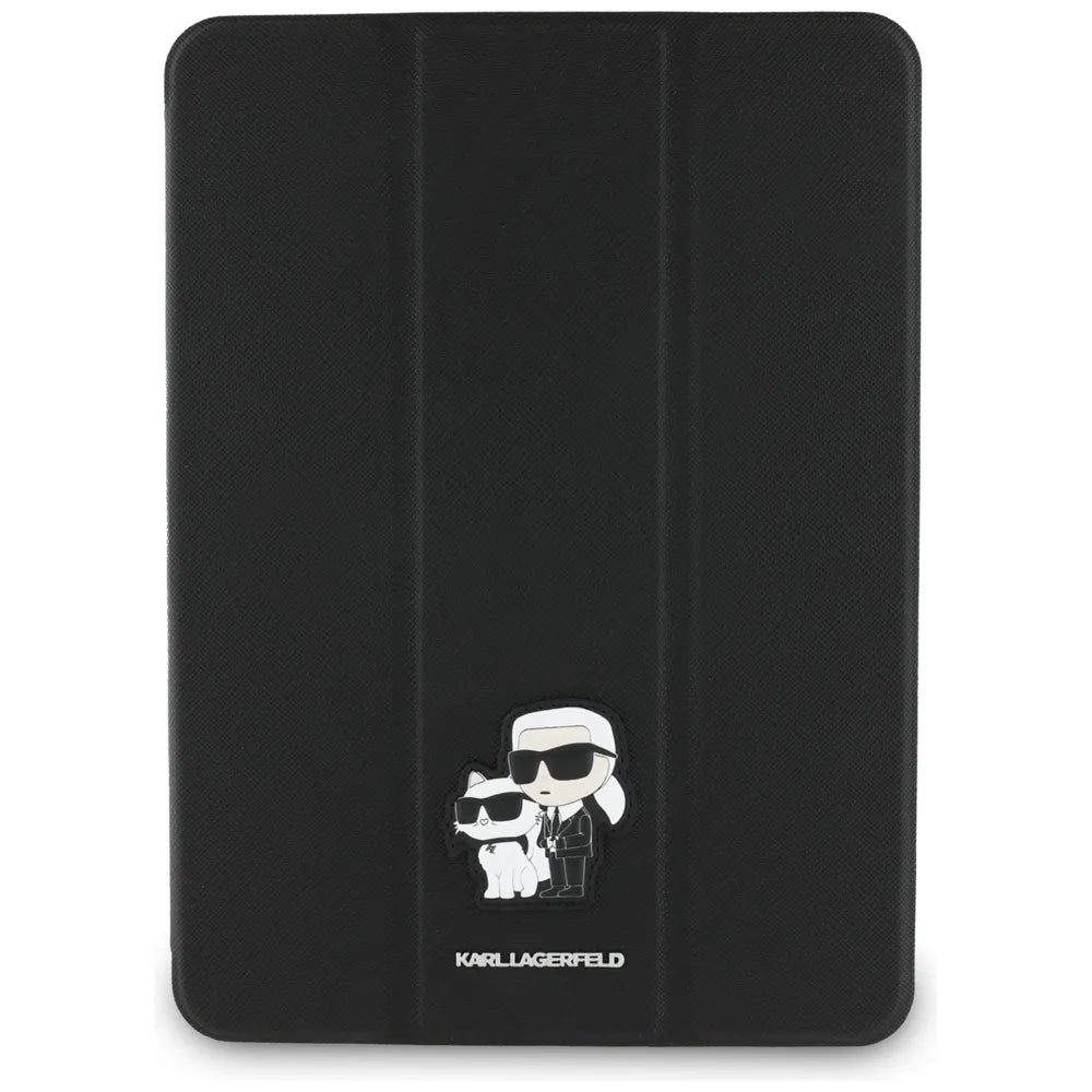 Karl Lagerfeld Book Cover Saffiano Magnetic Karl & Choupette – dėklas iPad Air 11” M3 (2025) / iPad Air 11” M2 (2024) (juodas)