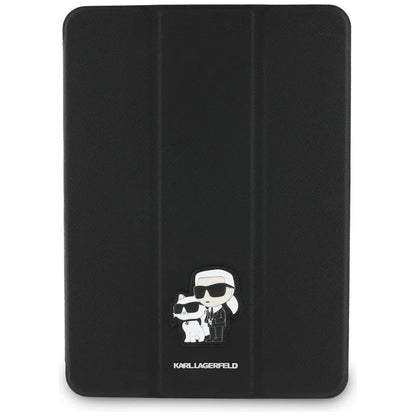 Karl Lagerfeld Book Cover Saffiano Magnetic Karl & Choupette – dėklas iPad Air 11” M3 (2025) / iPad Air 11” M2 (2024) (juodas)