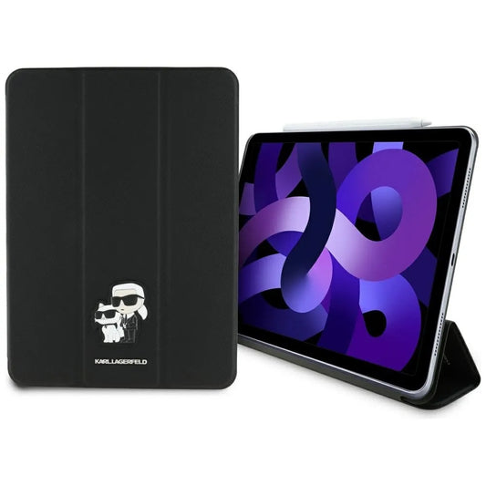Karl Lagerfeld Book Cover Saffiano Magnetic Karl & Choupette – dėklas iPad Air 11” M3 (2025) / iPad Air 11” M2 (2024) (juodas)