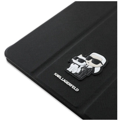 Karl Lagerfeld Book Cover Saffiano Magnetic Karl & Choupette - Dėklas iPad Pro 11" M4 (2024) (juodas)