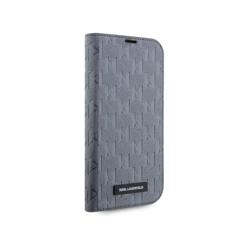 Karl Lagerfeld Booktype Saffiano Monogram – dėklas, skirtas iPhone 14 (pilkas)