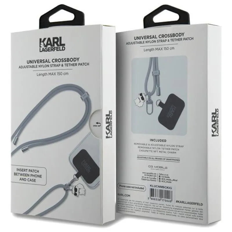 Karl Lagerfeld CBDY Cord - Universalus telefono dirželis (pilkas)