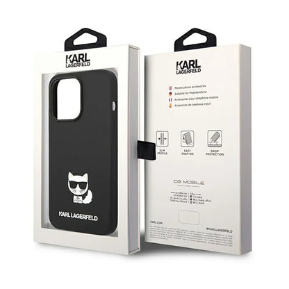 Karl Lagerfeld Choupette Body – dėklas, skirtas iPhone 14 Pro (juodas)