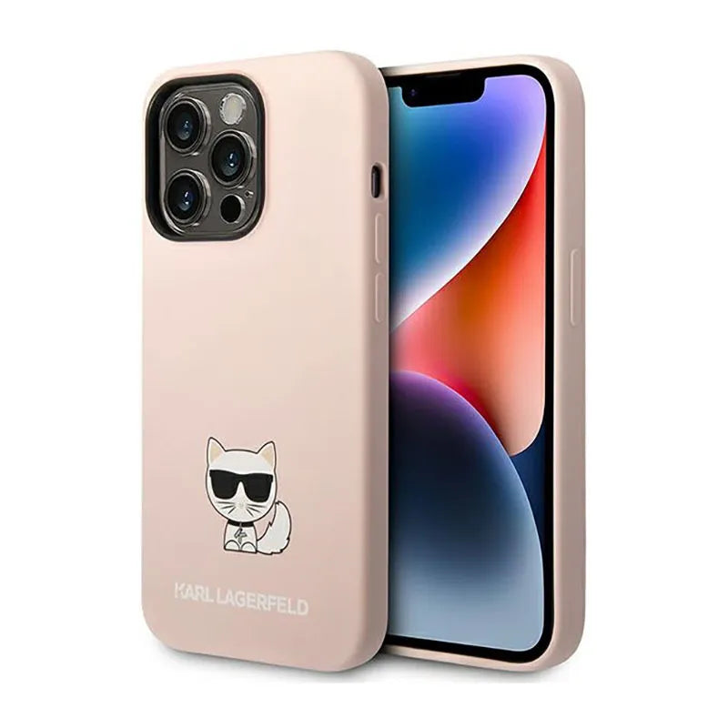 Karl Lagerfeld Choupette Body – dėklas, skirtas iPhone 14 Pro (šviesiai rožinis)