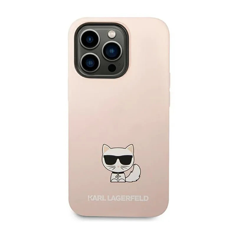 Karl Lagerfeld Choupette Body – dėklas, skirtas iPhone 14 Pro (šviesiai rožinis)