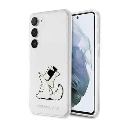 Karl Lagerfeld Choupette Fun – dėklas, skirtas Samsung Galaxy S23+ (skaidrus)