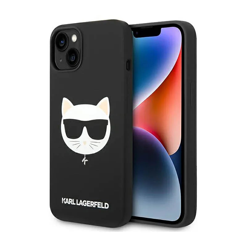 Karl Lagerfeld Choupette Head MagSafe Silicone – dėklas, skirtas „iPhone 14 Plus“ (juodas)