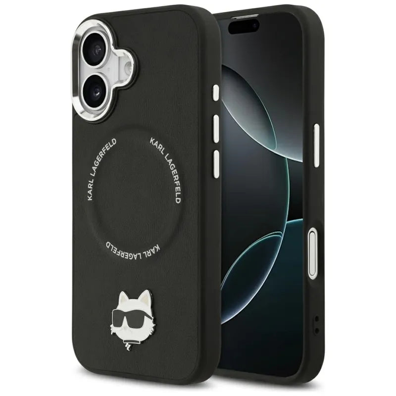 Karl Lagerfeld Choupette Smeigtuko MagSafe Dėklas iPhone 17 (juodas)