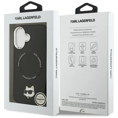 Karl Lagerfeld Choupette Smeigtuko MagSafe Dėklas iPhone 17 (juodas)